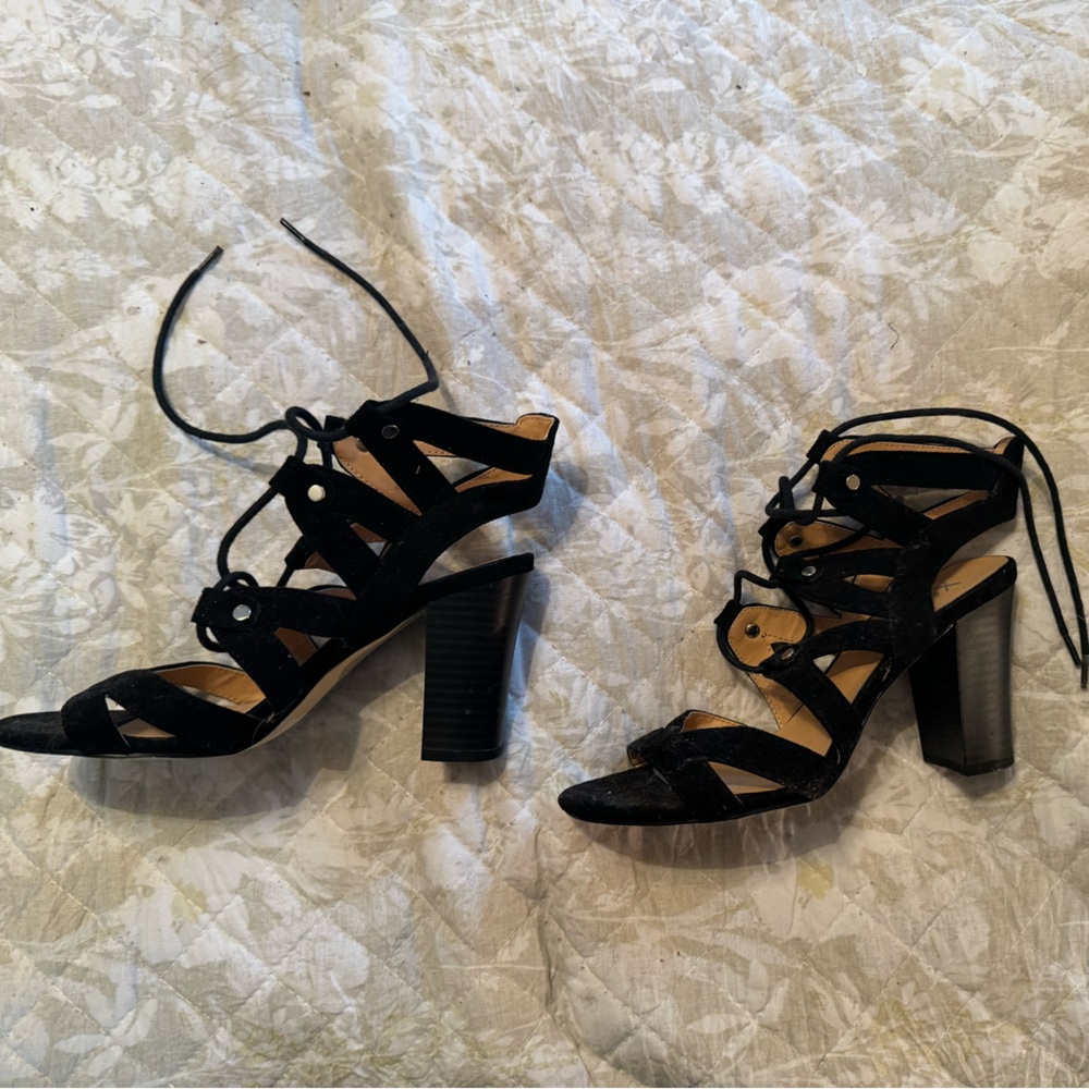 Black Lace up Heels